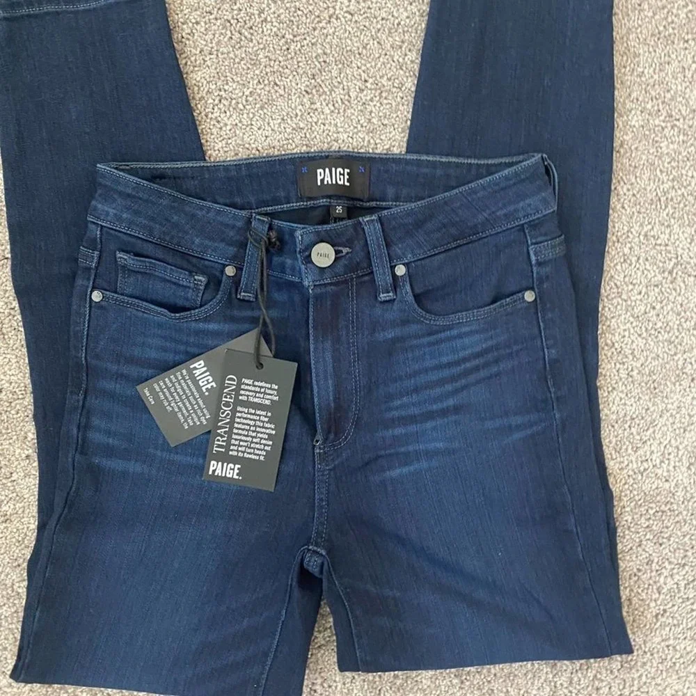 NWT! PAIGE sz 25 Hoxton Crop Transcend High Rise Lisbon Skinny ANKLE - Picture 7 of 7